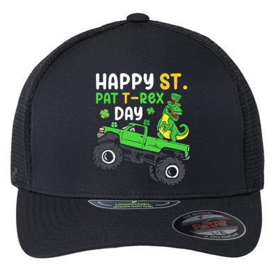 Happy St Pat T Rex Day Boy St Patrick's Day T Rex Flexfit Unipanel Trucker Cap