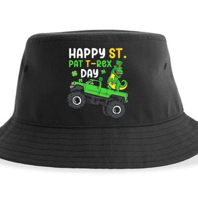 Happy St Pat T Rex Day Boy St Patrick's Day T Rex Sustainable Bucket Hat