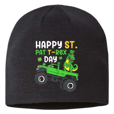 Happy St Pat T Rex Day Boy St Patrick's Day T Rex Sustainable Beanie