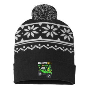 Happy St Pat T Rex Day Boy St Patrick's Day T Rex USA-Made Snowflake Beanie