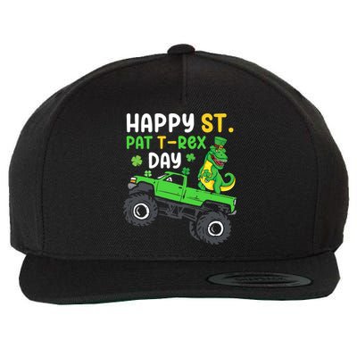 Happy St Pat T Rex Day Boy St Patrick's Day T Rex Wool Snapback Cap