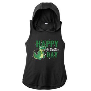 Happy St Pattrex Day Dino Holiday St Patricks Day Gift Ladies PosiCharge Tri-Blend Wicking Draft Hoodie Tank