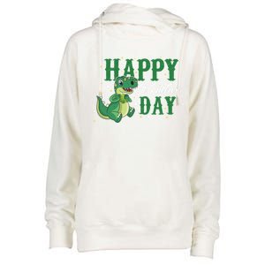 Happy St Pattrex Day Dino Holiday St Patricks Day Gift Womens Funnel Neck Pullover Hood