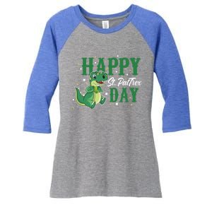 Happy St Pattrex Day Dino Holiday St Patricks Day Gift Women's Tri-Blend 3/4-Sleeve Raglan Shirt