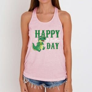 Happy St Pattrex Day Dino Holiday St Patricks Day Gift Women's Knotted Racerback Tank