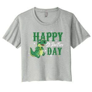 Happy St Pattrex Day Dino Holiday St Patricks Day Gift Women's Crop Top Tee