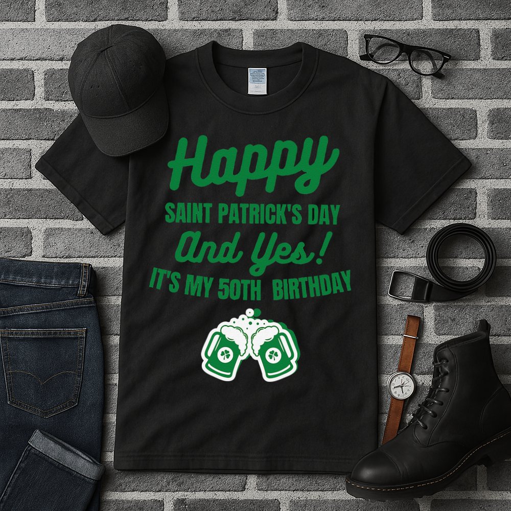 Happy Saint Patrick's Day, Funny 50th Birthday Party Gift Tall T-Shirt