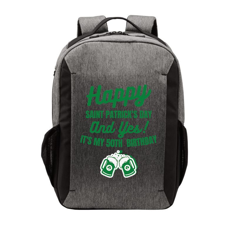 Happy Saint Patrick's Day, Funny 50th Birthday Party Gift Vector Backpack