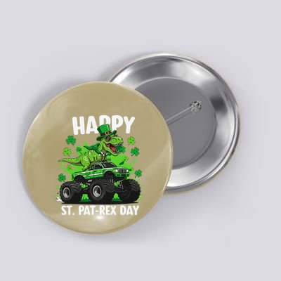 Happy St Patrex Patrick’S Day Dinosaur Monster Truck Button