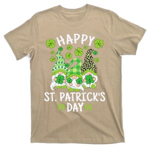 Happy St Patricks Day Gnome Leopard Shamrock Irish Gnomes T-Shirt