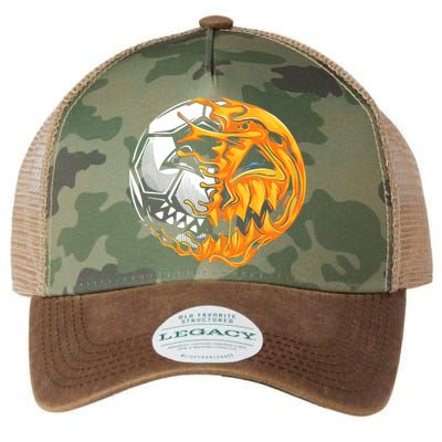 Halloween Soccer Player Pumpkin Skeleton Legacy Tie Dye Trucker Hat