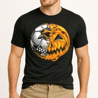 Halloween Soccer Player Pumpkin Skeleton Cooling Performance Crew T-Shirt