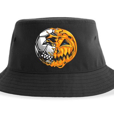 Halloween Soccer Player Pumpkin Skeleton Sustainable Bucket Hat