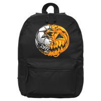 Halloween Soccer Player Pumpkin Skeleton 16 in Basic Backpack