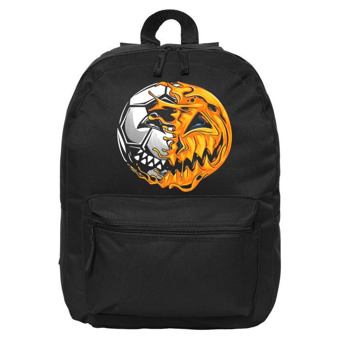 Halloween Soccer Player Pumpkin Skeleton 16 in Basic Backpack