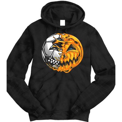 Halloween Soccer Player Pumpkin Skeleton Tie Dye Hoodie