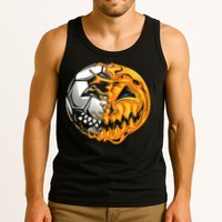 Halloween Soccer Player Pumpkin Skeleton Tank Top