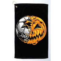 Halloween Soccer Player Pumpkin Skeleton Golf Towel