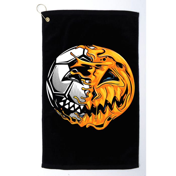 Halloween Soccer Player Pumpkin Skeleton Golf Towel