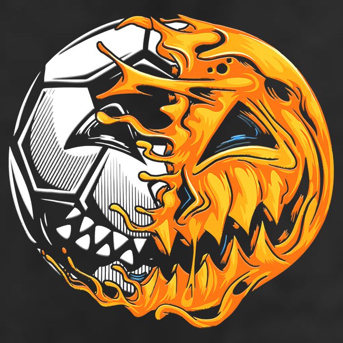 Halloween Soccer Player Pumpkin Skeleton Golf Towel