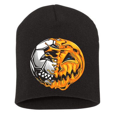 Halloween Soccer Player Pumpkin Skeleton Short Acrylic Beanie