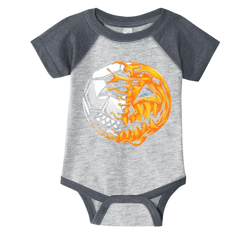 Halloween Soccer Player Pumpkin Skeleton Infant Baby Jersey Bodysuit