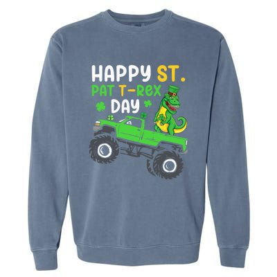 Happy St Pat Trex Day Boy St Patrick's Day Trex Garment-Dyed Sweatshirt