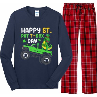 Happy St Pat Trex Day Boy St Patrick's Day Trex Long Sleeve Pajama Set