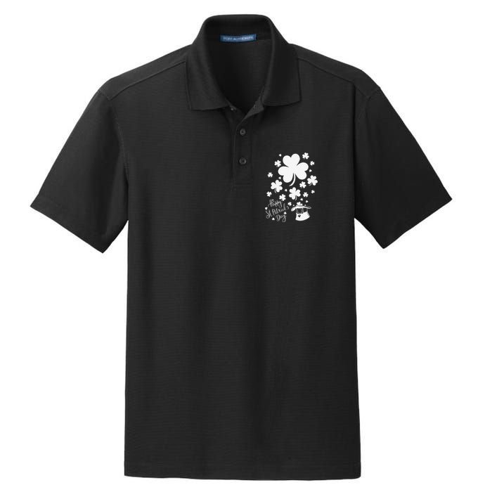 Happy Saint Patrick's Day Shamrock Green Dry Zone Grid Polo