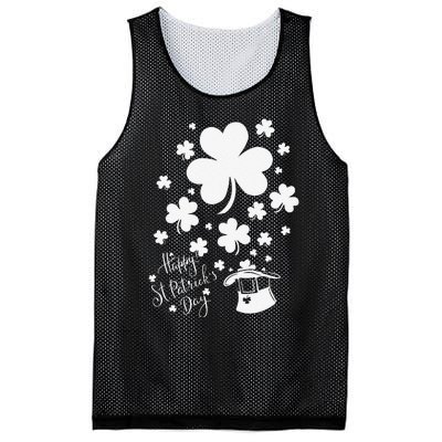 Happy Saint Patrick's Day Shamrock Green Mesh Reversible Basketball Jersey Tank