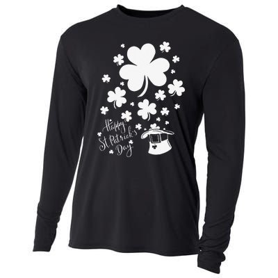 Happy Saint Patrick's Day Shamrock Green Cooling Performance Long Sleeve Crew