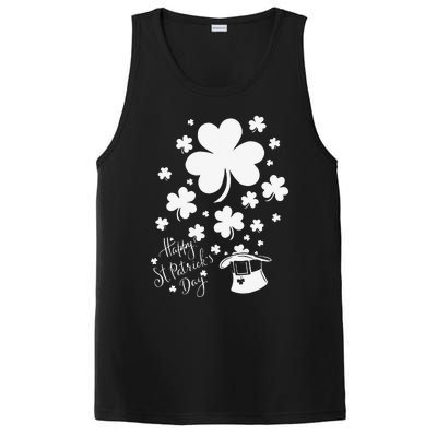 Happy Saint Patrick's Day Shamrock Green PosiCharge Competitor Tank