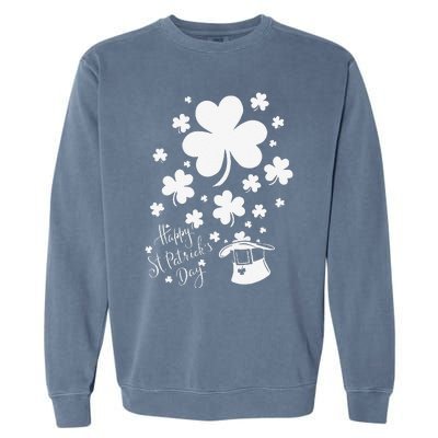 Happy Saint Patrick's Day Shamrock Green Garment-Dyed Sweatshirt