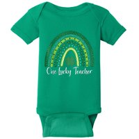 Happy St Patricks Day Cute One Lucky Teacher Rainbow Outfit Baby Bodysuit