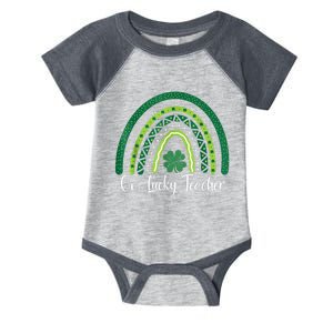 Happy St Patricks Day Cute One Lucky Teacher Rainbow Outfit Infant Baby Jersey Bodysuit