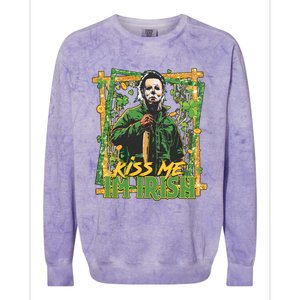 Horror St Patricks Day Me I'm Irish Horror Movie St Patricks Day Colorblast Crewneck Sweatshirt