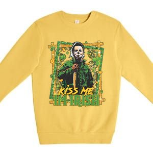 Horror St Patricks Day Me I'm Irish Horror Movie St Patricks Day Premium Crewneck Sweatshirt