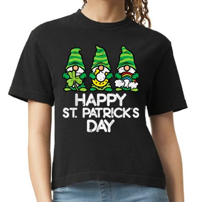 Happy St Patricks Day, St Paddys Day, Funny St Pattys Day Gnomes Comfort Colors Boxy T-Shirt