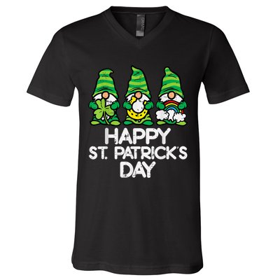 Happy St Patricks Day, St Paddys Day, Funny St Pattys Day Gnomes V-Neck T-Shirt
