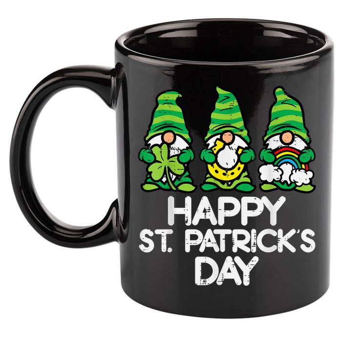 Happy St Patricks Day, St Paddys Day, Funny St Pattys Day Gnomes 11oz C Handle Ceramic Mug