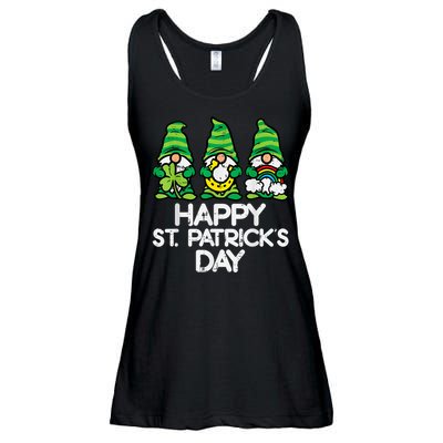 Happy St Patricks Day, St Paddys Day, Funny St Pattys Day Gnomes Ladies Essential Flowy Tank