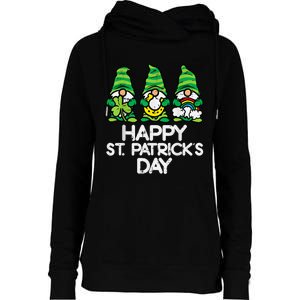 Happy St Patricks Day, St Paddys Day, Funny St Pattys Day Gnomes Womens Funnel Neck Pullover Hood