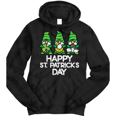 Happy St Patricks Day, St Paddys Day, Funny St Pattys Day Gnomes Tie Dye Hoodie