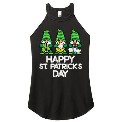 Happy St Patricks Day, St Paddys Day, Funny St Pattys Day Gnomes Women's Perfect Tri Rocker Tank