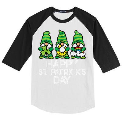 Happy St Patricks Day, St Paddys Day, Funny St Pattys Day Gnomes Kids Colorblock Raglan Jersey