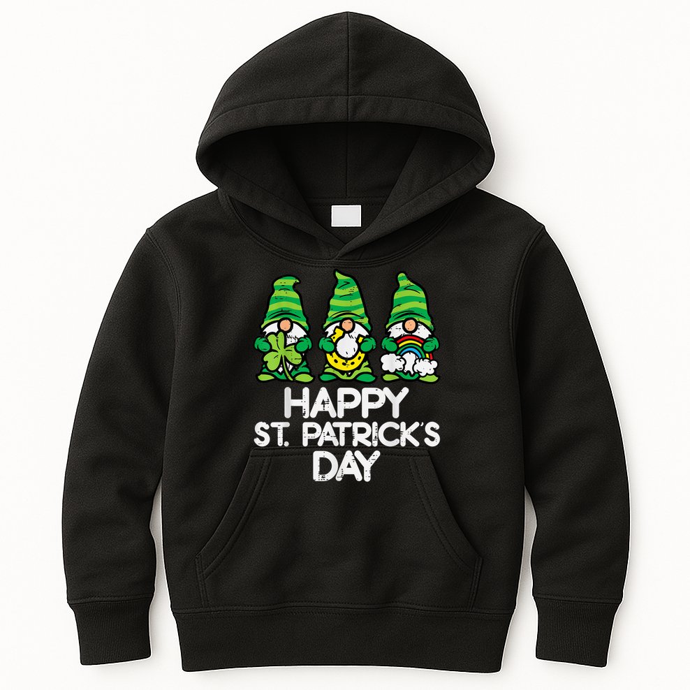 Happy St Patricks Day, St Paddys Day, Funny St Pattys Day Gnomes Kids Hoodie