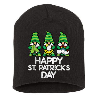 Happy St Patricks Day, St Paddys Day, Funny St Pattys Day Gnomes Short Acrylic Beanie