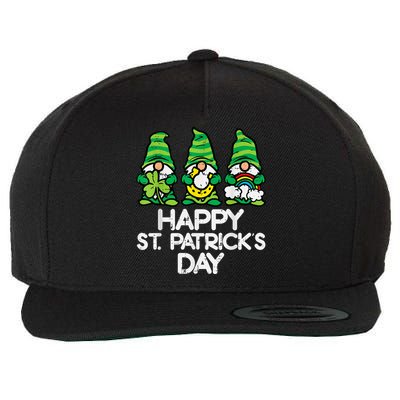 Happy St Patricks Day, St Paddys Day, Funny St Pattys Day Gnomes Wool Snapback Cap