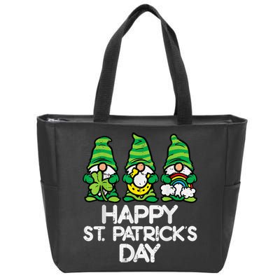 Happy St Patricks Day, St Paddys Day, Funny St Pattys Day Gnomes Zip Tote Bag