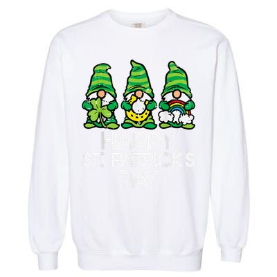 Happy St Patricks Day, St Paddys Day, Funny St Pattys Day Gnomes Garment-Dyed Sweatshirt